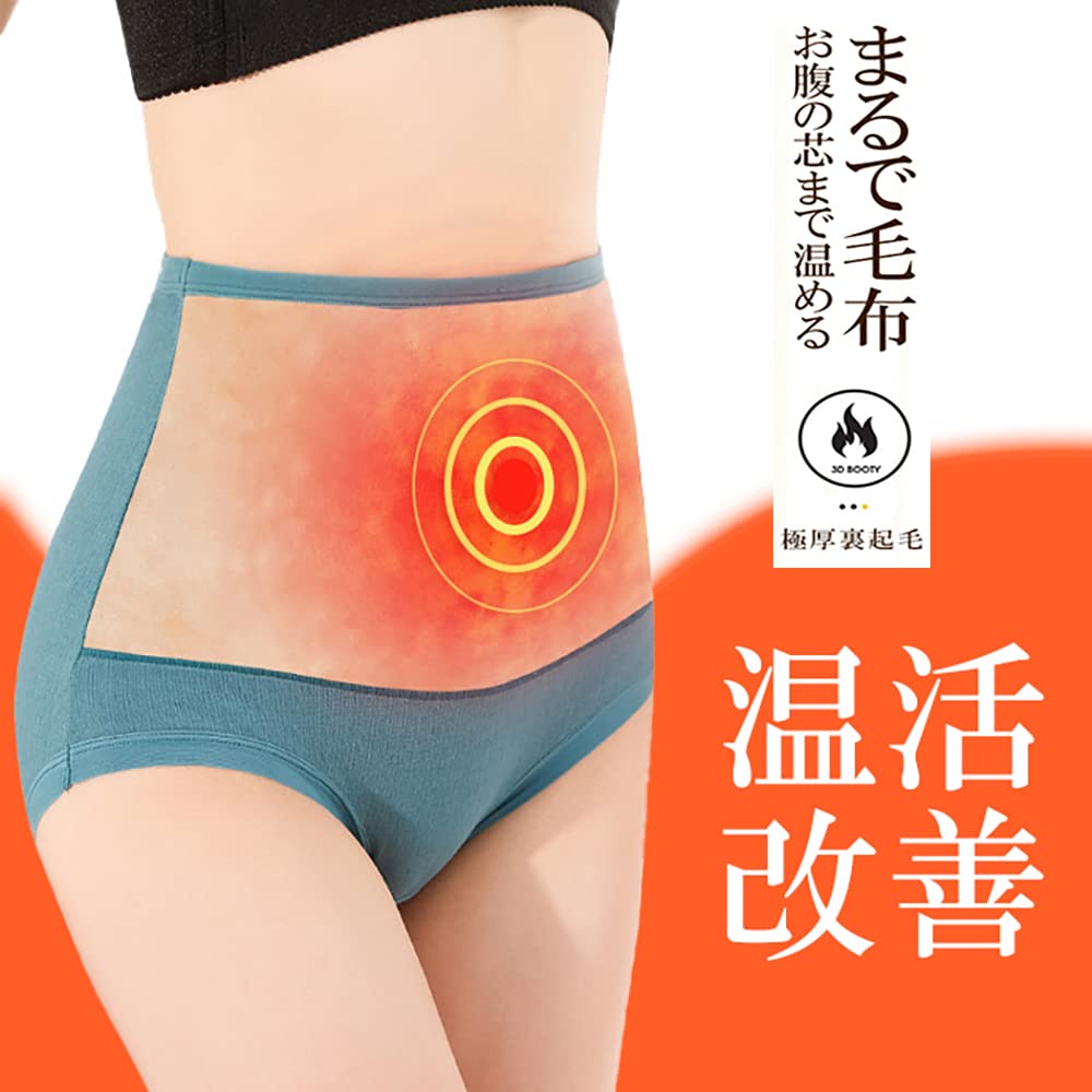 YOUHA Cotton Belly Warmer Warmth Like a Hot Water Warm Plus Peach Underwear for Fall and Winter Dark Women's Panties, 4-Pack, High-Waisted,