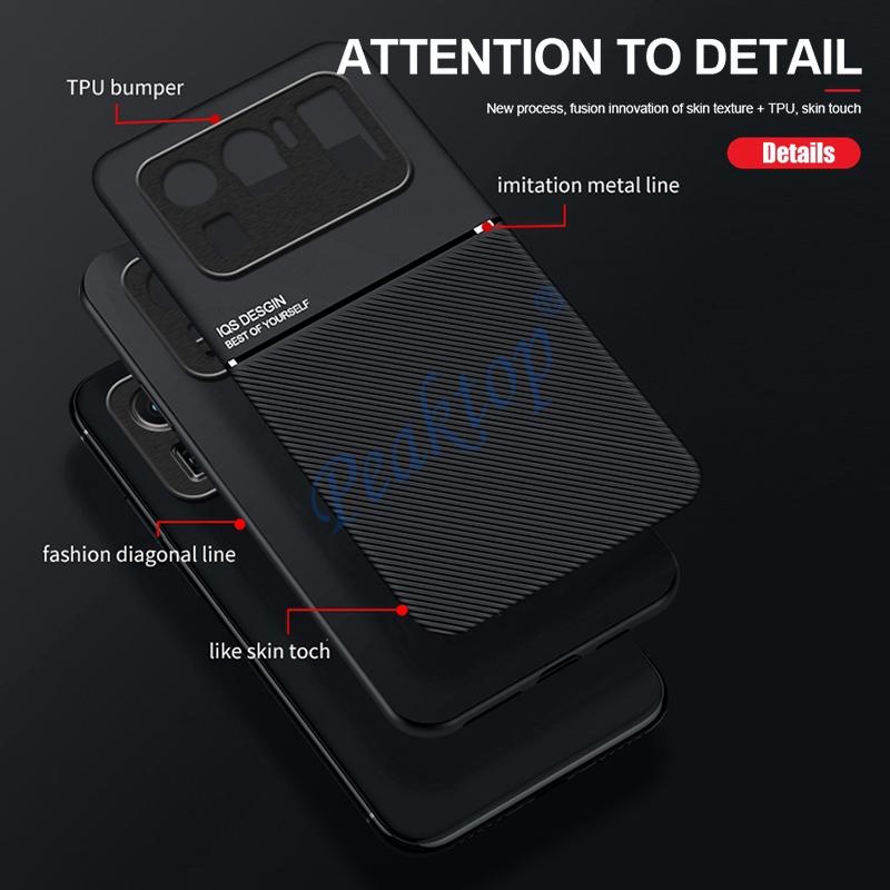 xiomi mi11 ultra case leather texture magnetic car holder phone covers for xiaomi mi 11 ultra 2021 soft silicon shockproof coque