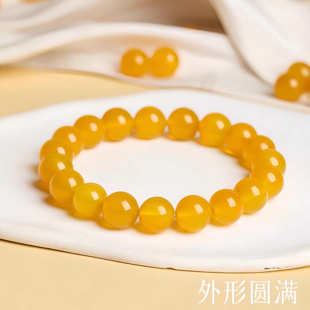 Natural Yellow Agate Bracelet, Chicken Oil Yellow Crystal Bracelet, Symbolizing Wealth and Good Fortune, Suitable As a Gift for Men and Women