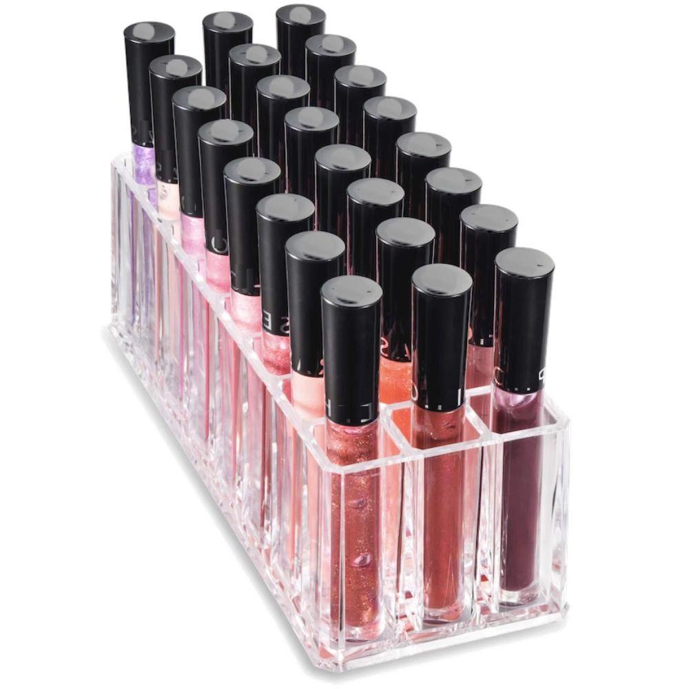 24-Slot Lipstick Holder Clear Acrylic Cosmetic Storage Box Nail Cosmetic Stand