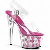Women's Shoes Flower Transparent High Heel Thin Heel Sandals Fashion Crystal Dance Shoes 17cm Height 7cm Platform YKC