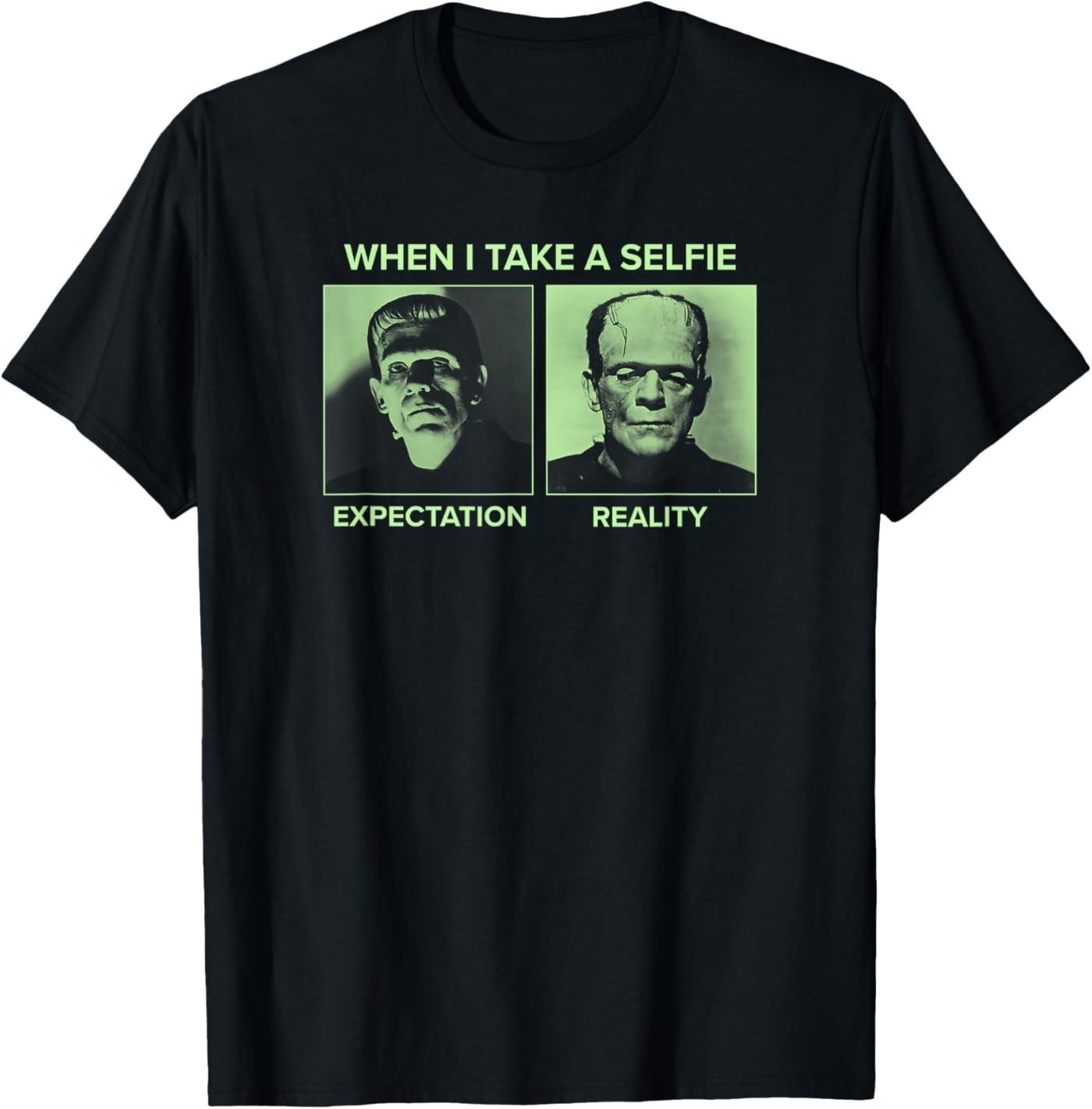 Frankenstein Expectation VS Reality Meme T-Shirt S разноцветный