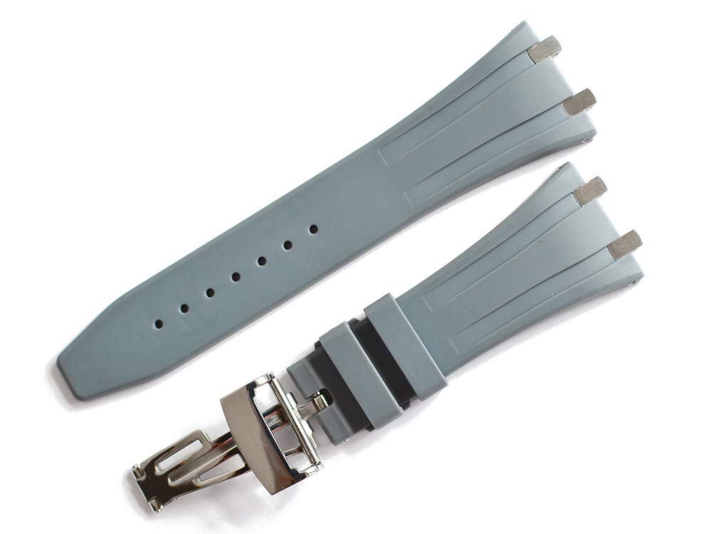 

King Watch Parts Совместимо с Audemars Piguet Royal Oak 41 мм Хронограф с моделями и серым каучуком [Импорт Оригинал] D-пряжка, 15400, 15500,