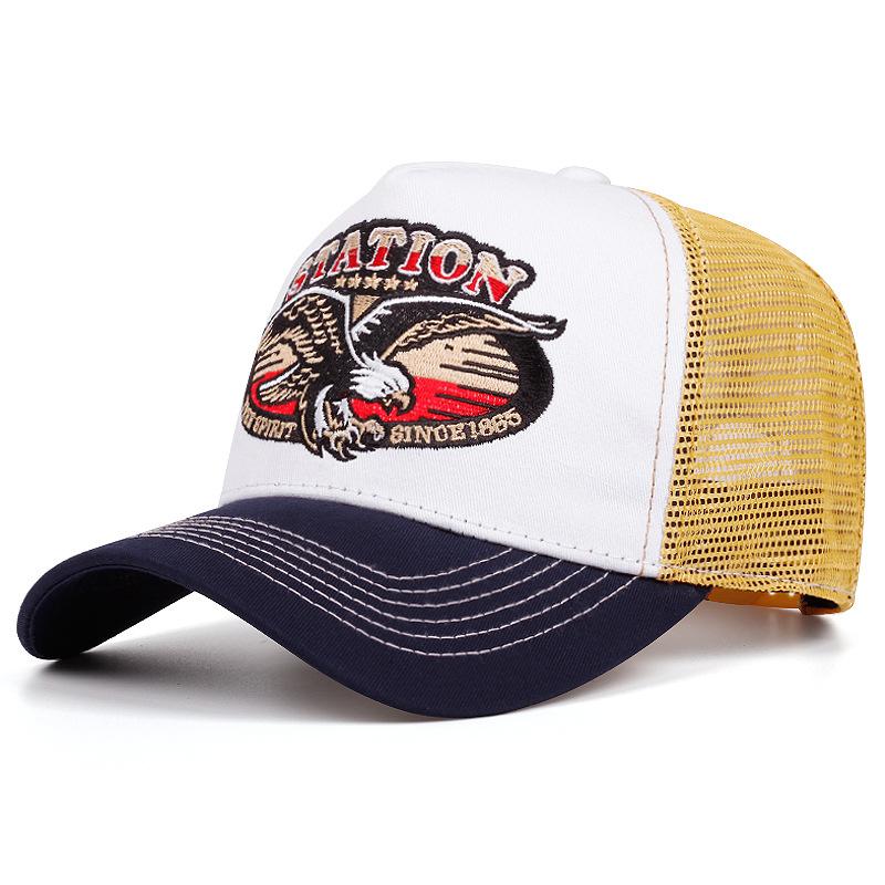 New Hot Sale Unisex Sun Hat Hip Hop Mesh Trucker Hat Classic Pattern Breathable Summer Baseball CapStreetwear Cap for Men Women