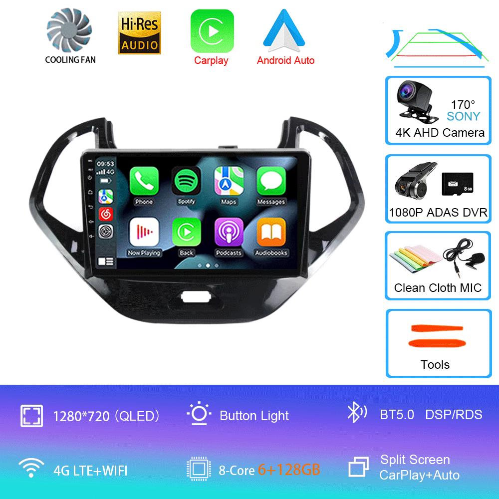 Android 14 For Ford FIGO 2015 2016 2017 2018 Car Radio Multimedia Video Player Navigation GPS 5G WIFI Carplay Auto 360 Camera