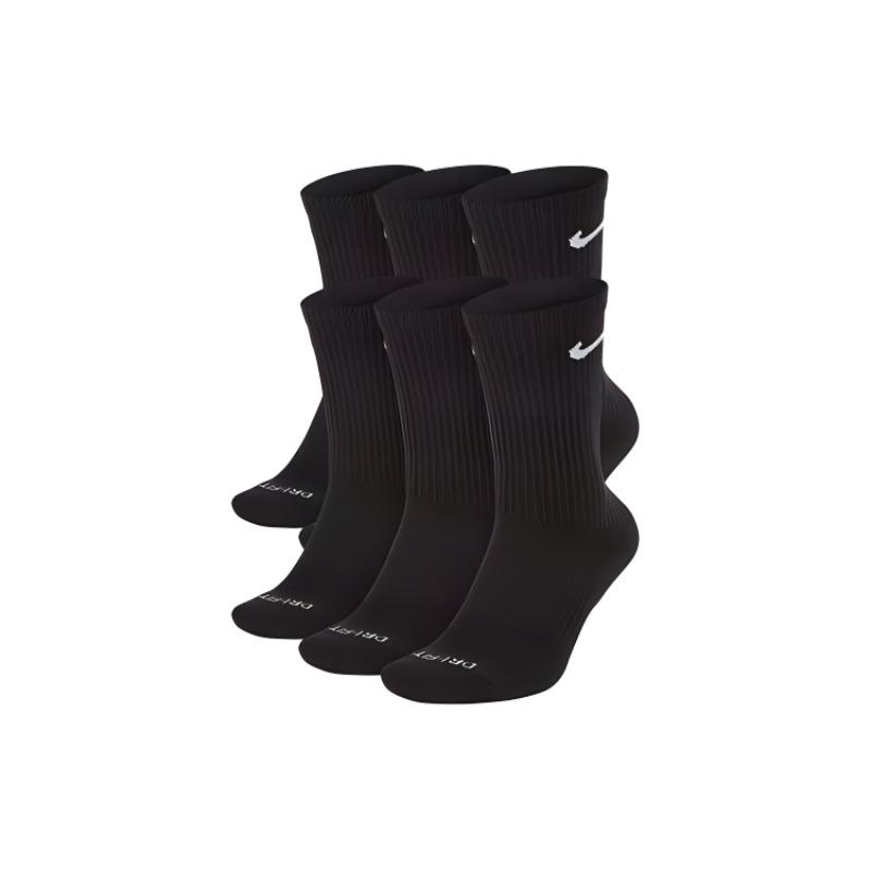 Nike Everyday Plus Cushioned Crew Socks 6 Pairs Black SX6897-010 L