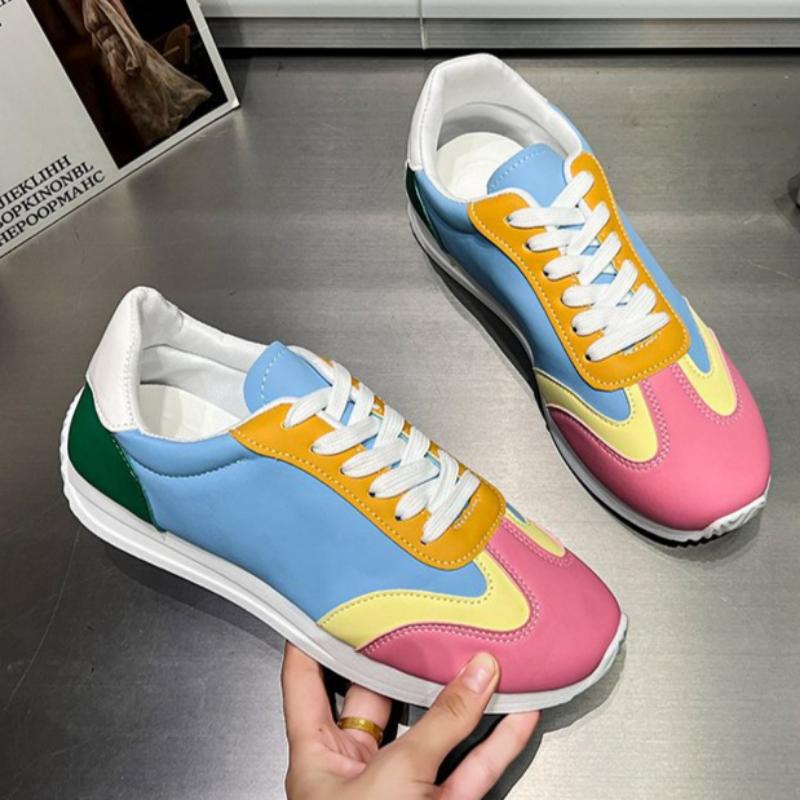 Women's Shoes, Women's Sneakers, Student Shoes, White Shoes, Low-top Round-toe Lace-up Casual Shoes