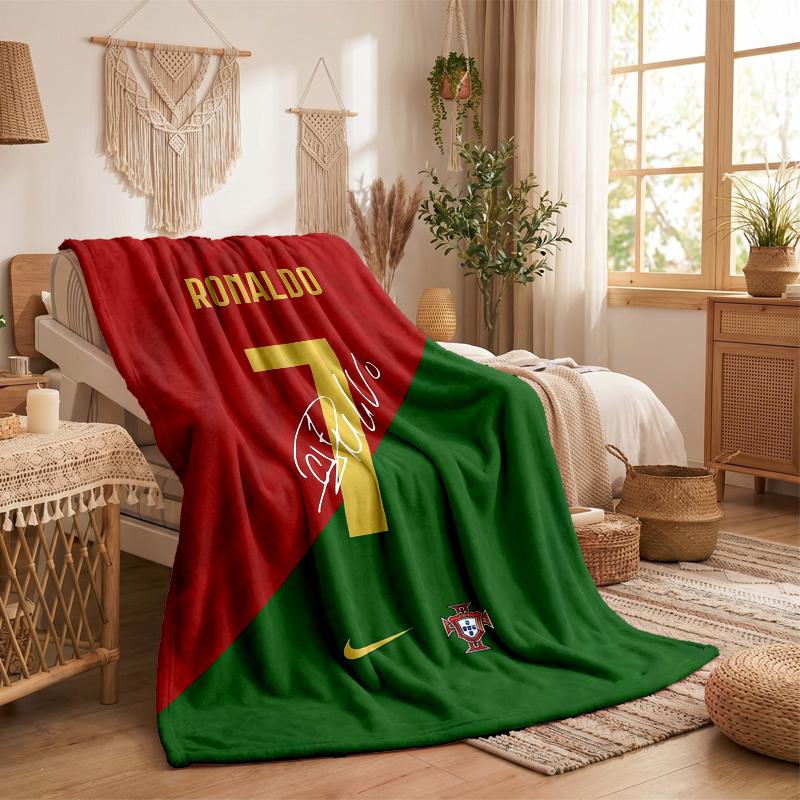 Cristiano Ronaldo Motiv Fleece-Decke Gemütliche Weiche Plüschdecke Für Schlafzimmer Couch Reise