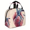 1pc a Human Heart Design Printed Thermal Bag, Designed for Insulation. This Bag Is Not Meant for Direct Food Contact And Is Suit
