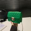 Embroidered Thread Rhombus Simple 2025 New Retro Popular Lock Chain Crossbody Shoulder Small Square Bag