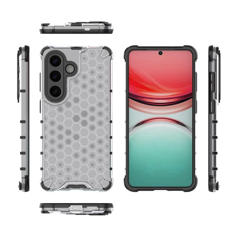 Transparent Phone Case For Samsung Galaxy S26 Honeycomb Armor Back Case For Samsung S26Plus S26 Ultra Cover For Samsung S26 Case