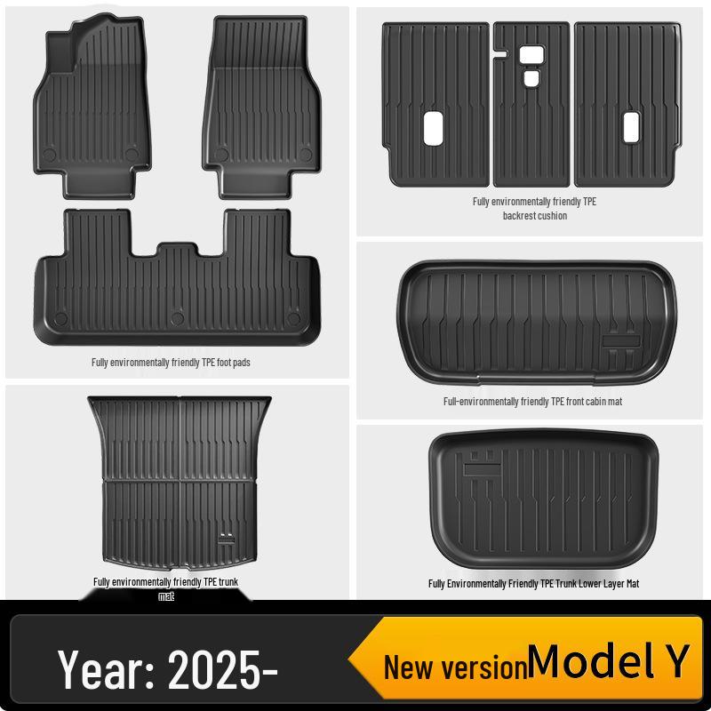 Tesla Model Y Eco-Friendly All-Weather TPE Floor & Trunk Mats.