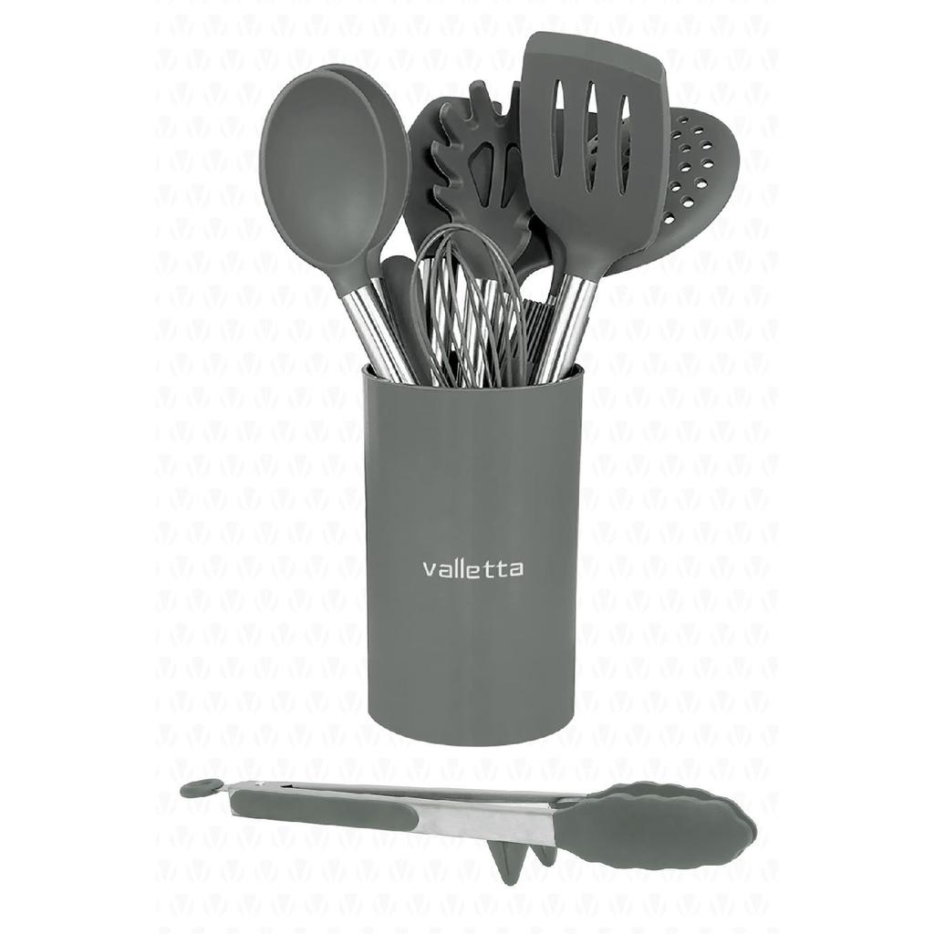 Mora 14 Piece Stainless Steel Silicone Tip Spatula Kitchen Set Black