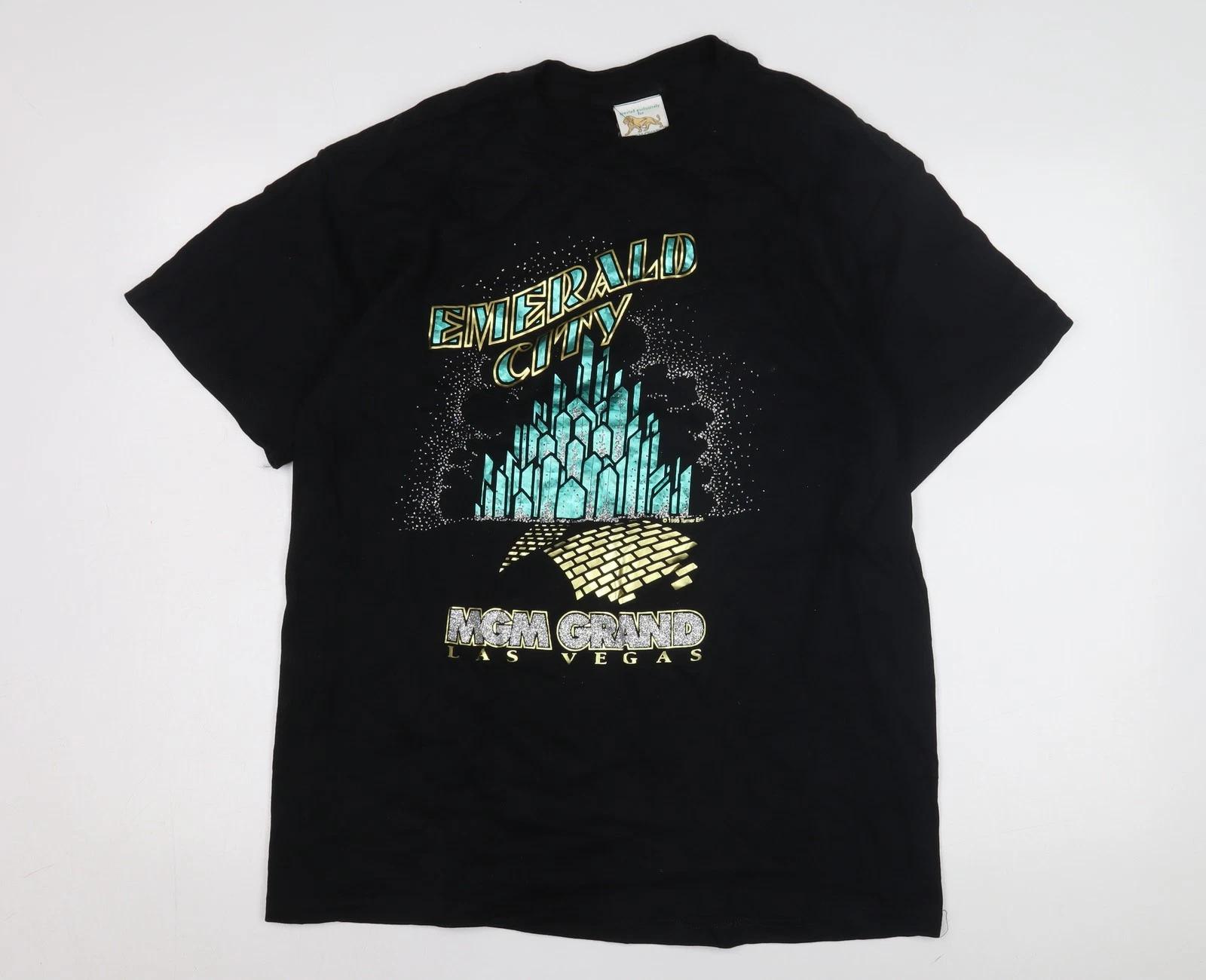 

MGM Grand Black Cotton T-Shirt, Unisex Adults, Size L S