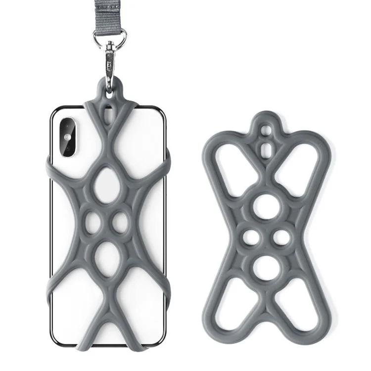 

Neck Strap Silicone Phone Holder Cord Compatible with 4.0-6.2 inch Smartphones - Space Grey