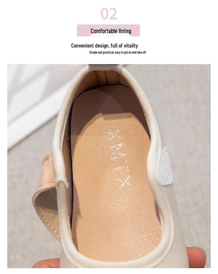 Girls' Spring 2025 Pearl Princess Shoes - Trendy Soft Sole Square-Toe Design