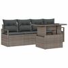 Garden Sofa Set with Storage 5 Pcs Grey Poly Rattan