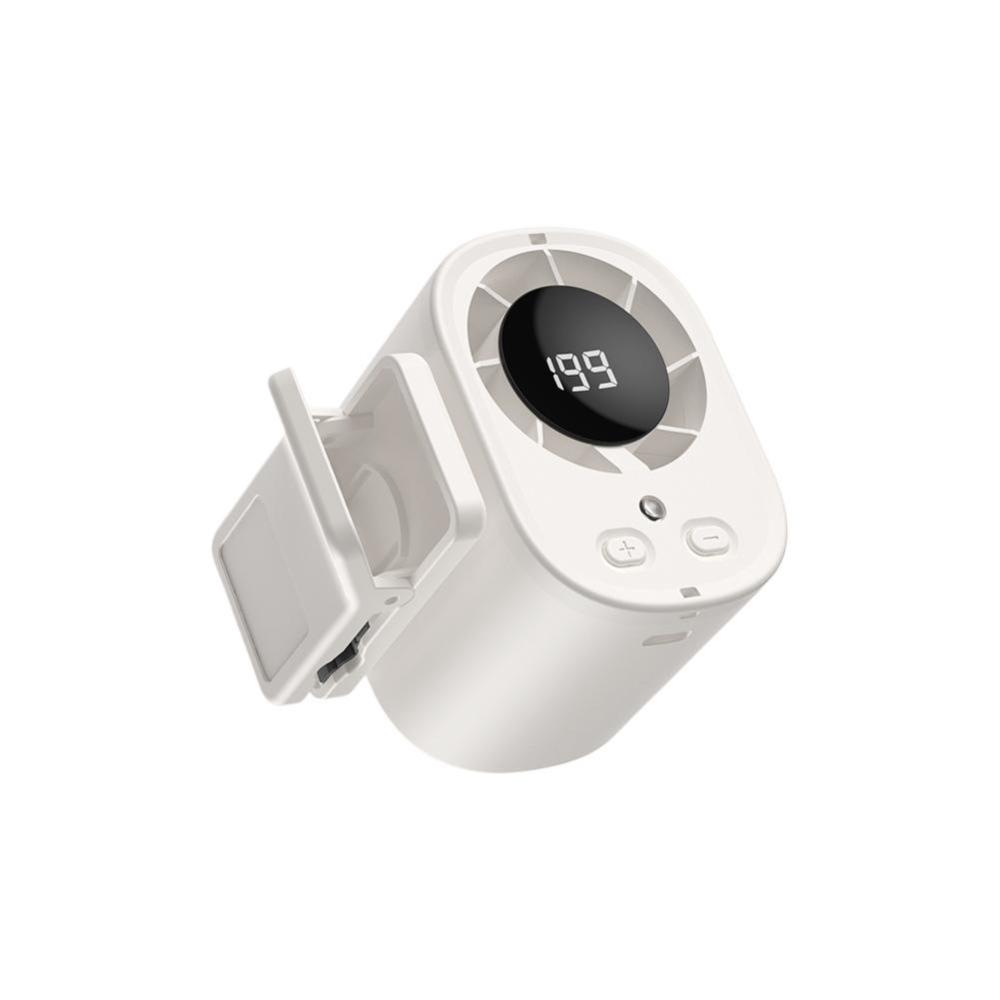 LED Display Clip on Fan High-Speed Waist Clip Fan New Mini Silent Fan  Outdoor Work белый