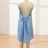 Women's Backless Cami Dress Solid Sleeveless Mini Dress Above Knee A-Line Skirt Soft Breathable Fabric Summer Beach Casual Travel Dress