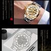 JINSHIDUN Brand Watch Automatic Mechanical Watch Tuhao Gold Dragon Watch Waterproof Glow-in-the-dark Men's Watch