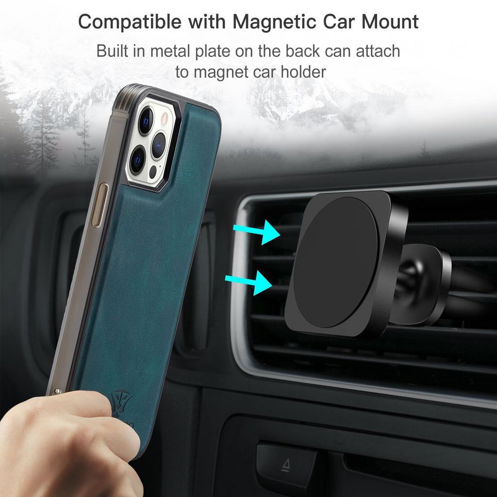 Applicable To iPhone12 Mobile Phone Case 11Pro Retro Magnetic Card Bag Wallet Protective Case 7plus Magnetic Split