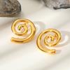 Smooth Geometric Spiral Stud Earrings for Women,Stainless Steel Snail Shape Earrings,Unique Jewelry Mother's Day Gifts