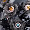 Realistic Spooky Decorations Halloween Eyeball Flower Stem, Artificial Rose Floral Pick with Eyeball, Durable Gothic Black Branches for Vase,