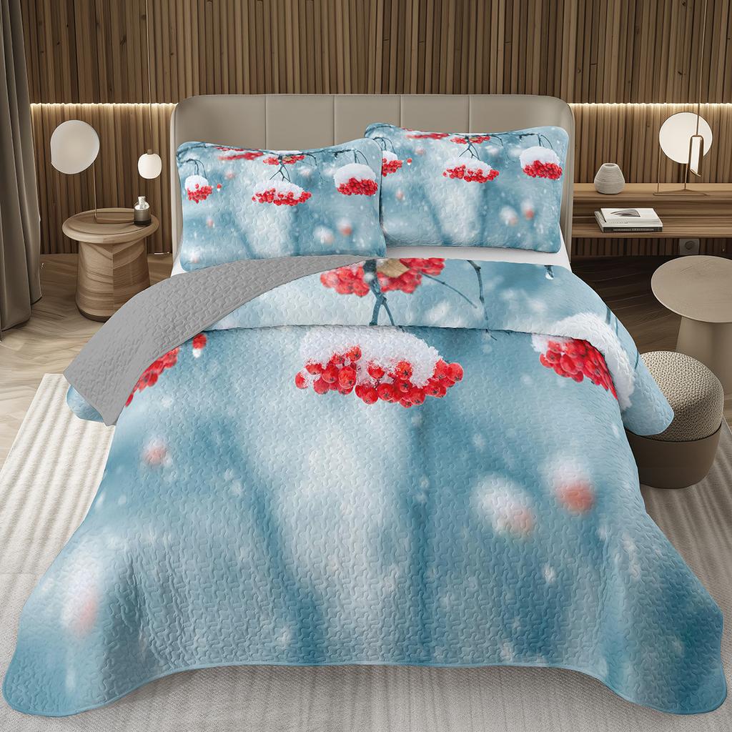 Spring Garden Plant Flower Bedspread Sets Botanical Floral Coverlet Twin Full Queen King Rustic Farmhouse Quilted Bedding Set