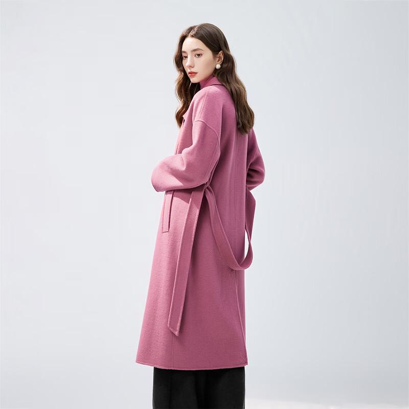 Qiushui Yiren Vintage Double-Breasted Wool Long Coat