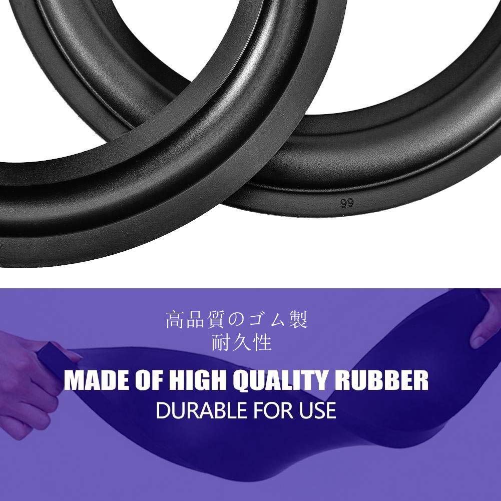 Anauto 2pcs Audio Speaker Rubber Perforated Rubber Edge Surround Speaker Durable Repair Parts Replacement Parts Christmas Black 6-inch/156mm