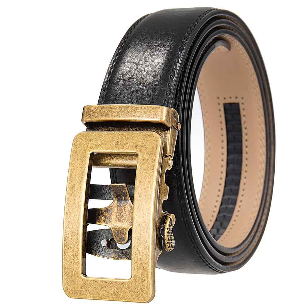 1Pcs Two-Layer Cowhide Automatic Buckle Belt, Men'S Belt, Business Belt Ly35-0838-1
