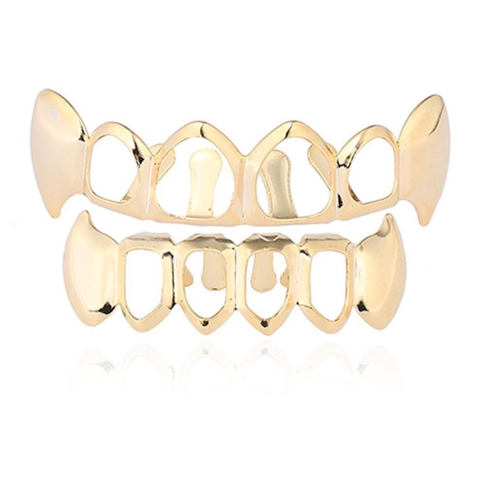 Hip Hop Vampire Fang Grillz - Hollow Out Cosplay Mouthguard for Halloween