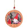 Wooden Christmas Lamp Gnome And House - Round