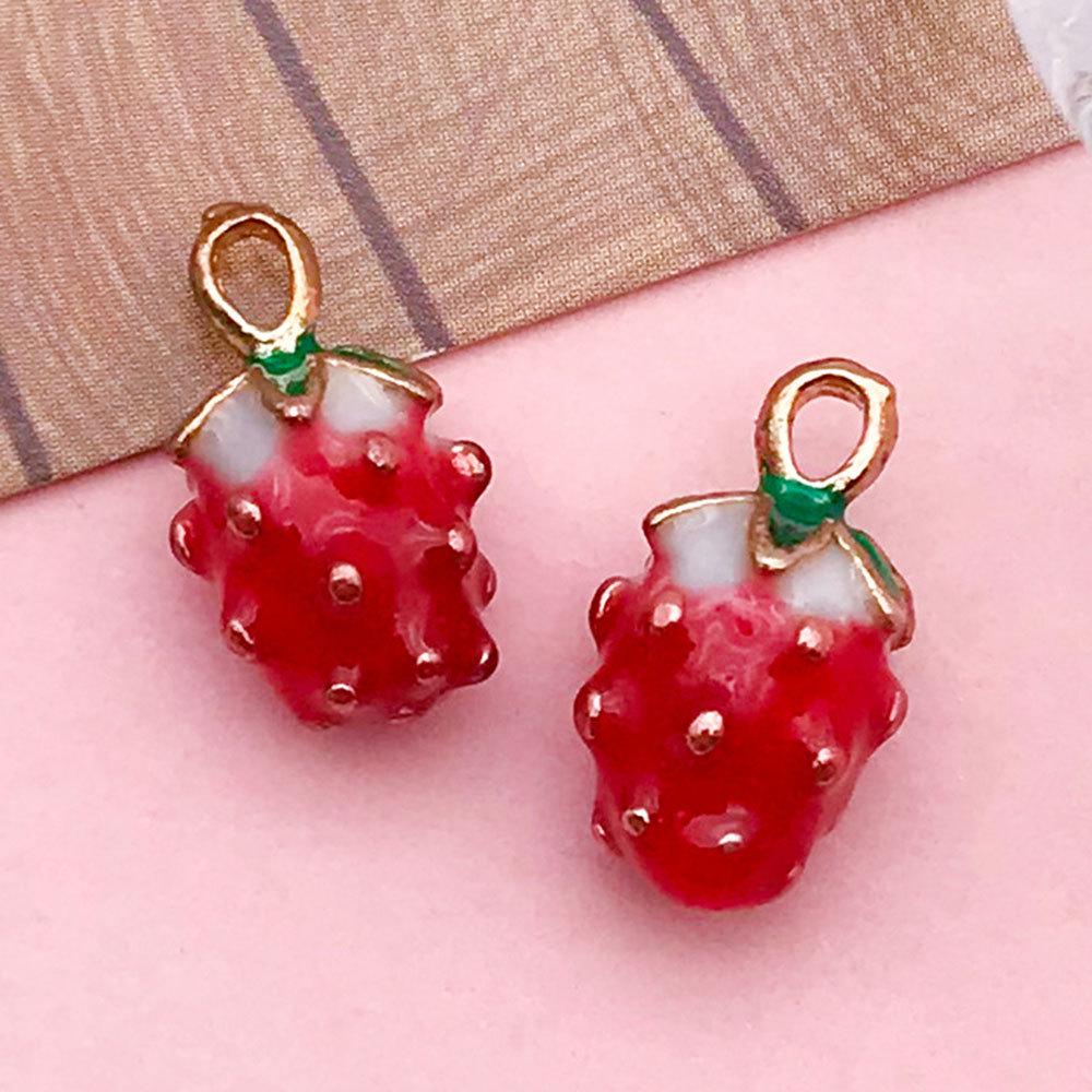 Strawberry Fruit DIY Korean Jewelry: Cute 3D Mini Pendant for Bracelets