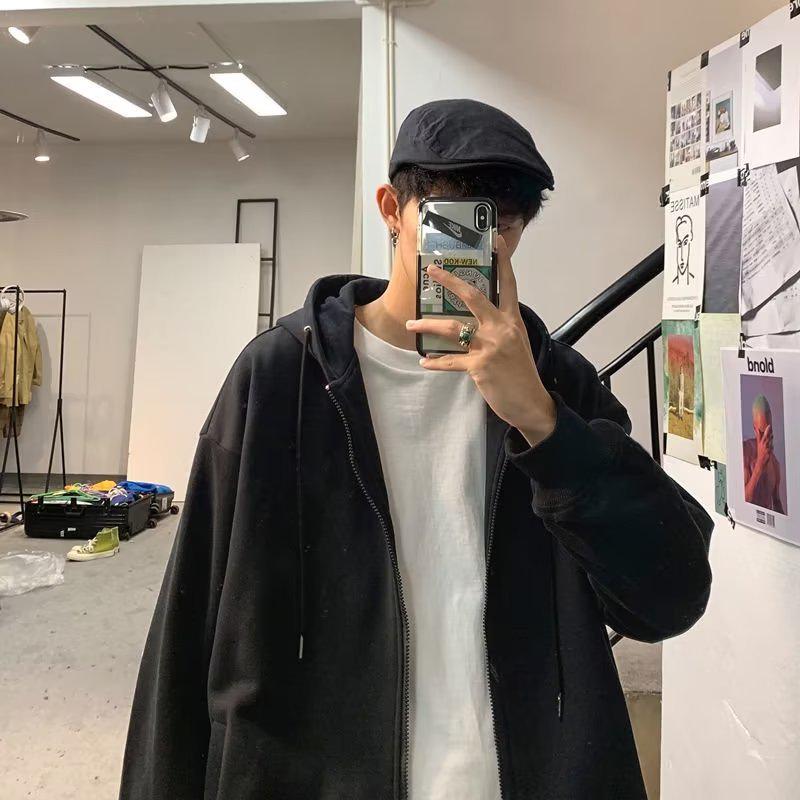 Men's Spring & Autumn Stand Collar Cardigan Sweater - High Street Fashion, Loose Fit, Unisex