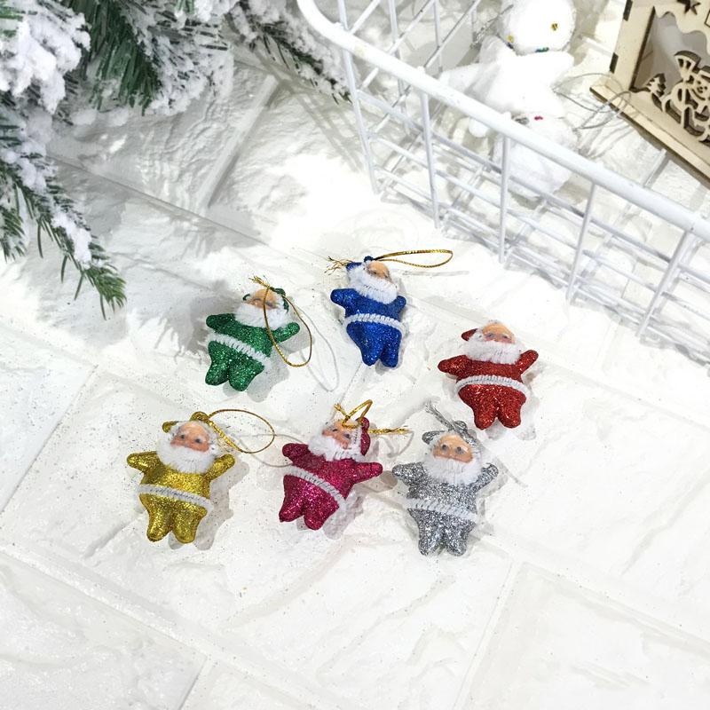 Pack of 6 Vintage 1970s STYLE Santa Christmas Tree Decorations New Sealed