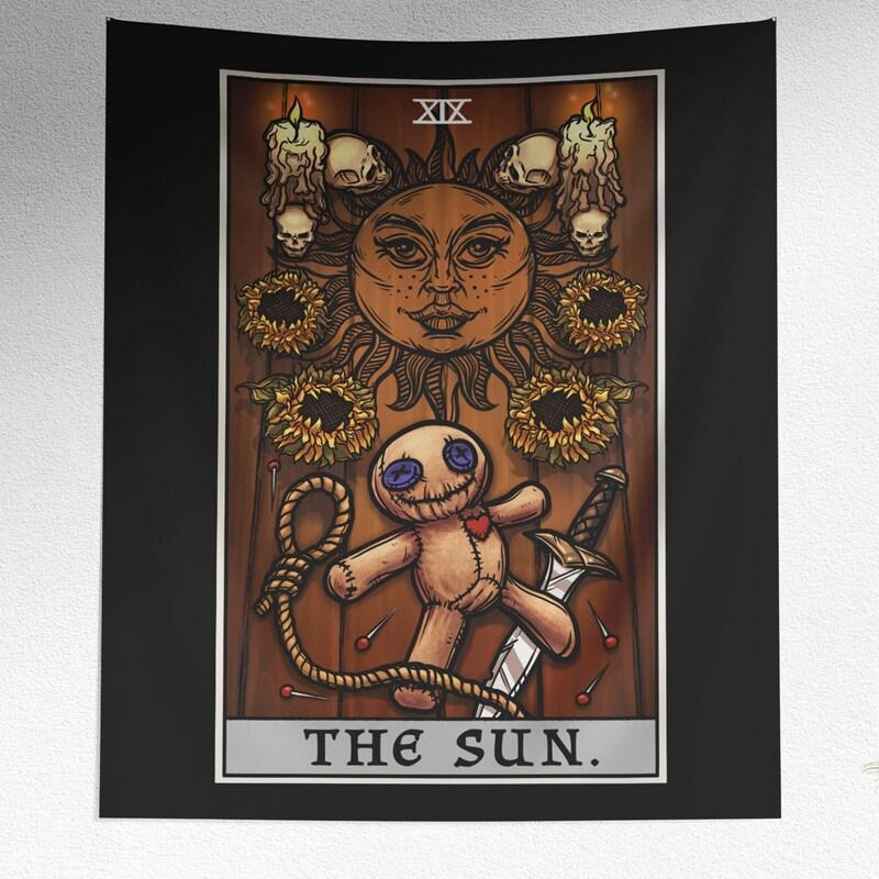 Voodoo Sun Tarot Card Tapestry 75x100