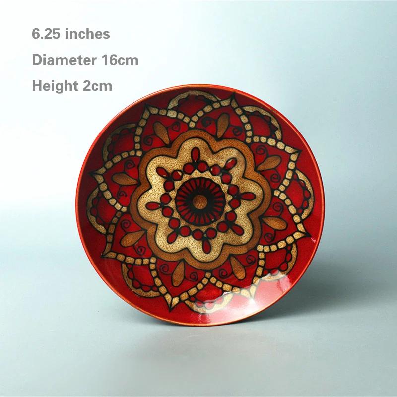 

5-7-дюймовая костяная тарелка Креативная расписанная вручную подглазурная цветная керамическая посуда Холодное блюдо Фруктовая тарелка для димсамов Закуска Домашняя посуда