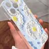 Blue Daisy Drop-Proof Transparent Case for iPhone 14/15/16/17 Series Pro Max