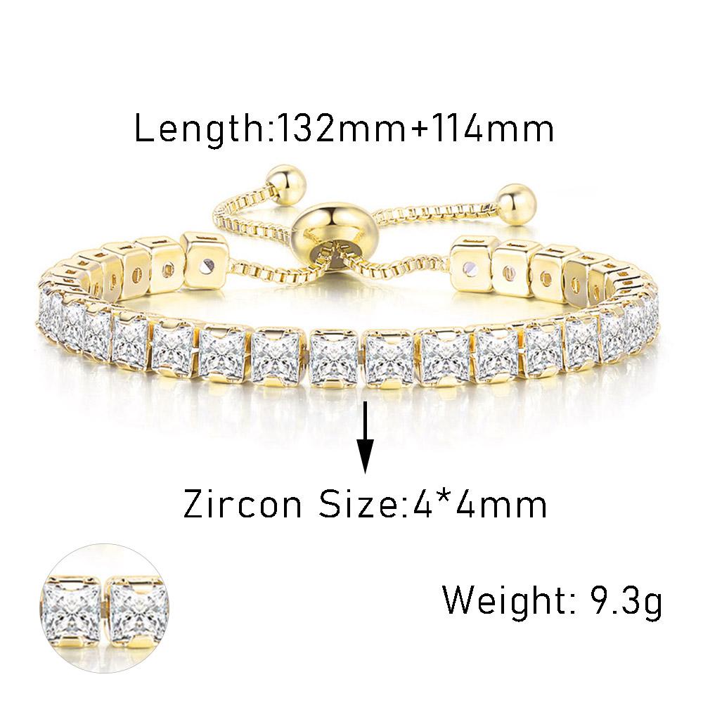 Adjustable Various Size Tennis Bracelet For Women Geometric Clear Zircon Wedding Party Jewellry Items DZH007