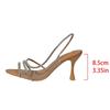 2025 Summer Women's Modern Sandals Classics Crystal Slip On Pointed Toe Thin Heel Sandals Open Toe Party Dress Shoes