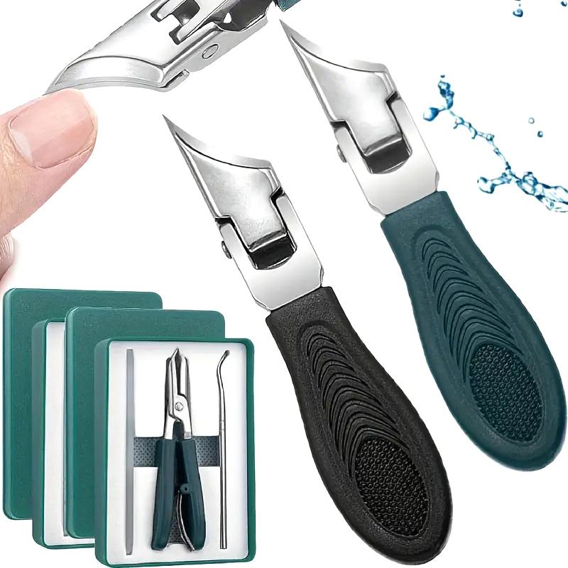 Slanted Nail Clipper Oblique Blade Ingrown Toenail Clipper Anti-Splash Wide Jaw Opening Hard Nails Curved Blade Manicure Tools
