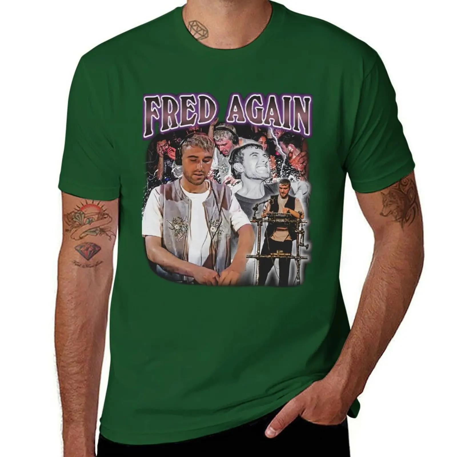 Fred Again Винтажная футболка оверсайз для мальчика свитшоты, мужчины 4XL