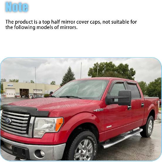 AUCERAMIC Chrome Plated Mirror Covers Caps Compatible With 2009-2014 Ford F150 2 Door 4 Door Side View Mirror Back Cover Cap Overlay