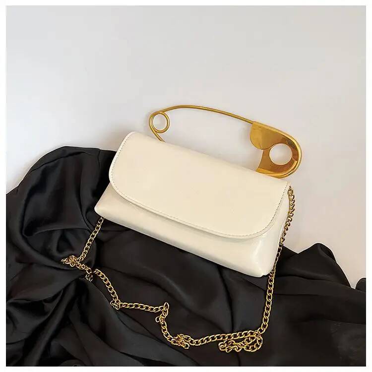

Metal Pin Design Women Crossbody Bags Fashion Pu Leather Female Purses And Handbags Chian Sling Bag Ladies Clutch Bag Bolsa