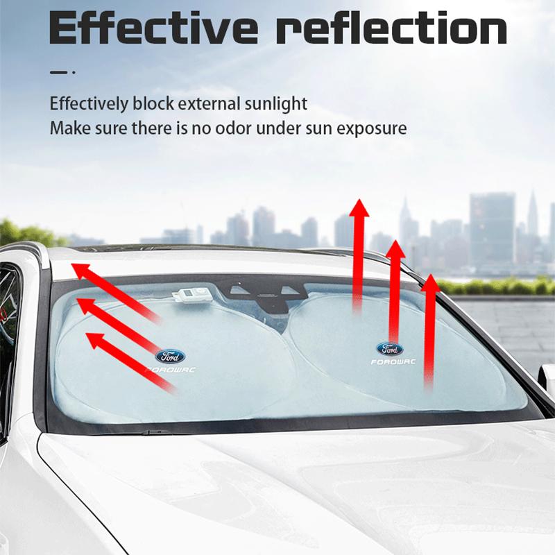 Car Windshield Sun Shade Cover Blocks Rays Protector Interiors For Ford ST-Line Focus Fiesta C-Max Edge Mondeo Explorer Transit GMSBD1