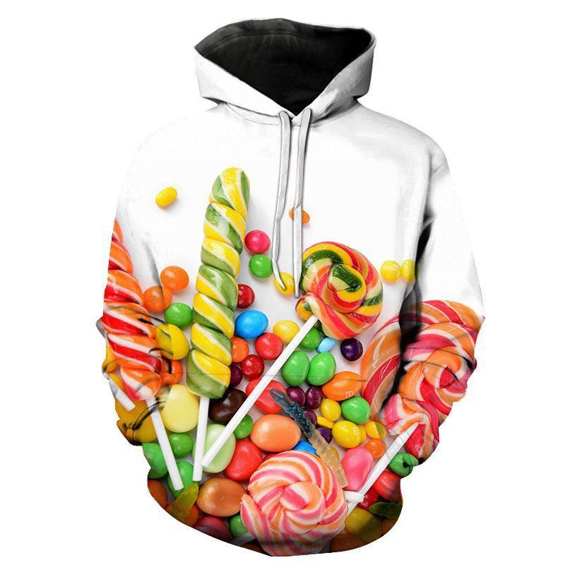 Классическая милая толстовка с 3D-принтом и рисунком закусок пуловер ярких цветов универсальный свитшот на каждый день топ XL 1980₽