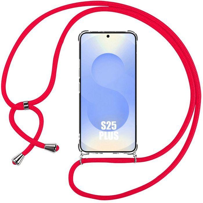 Coque pour Samsung Galaxy S25 Plus (Galaxy S25+) Protection avec Cordon Rouge - BOOLING®