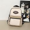 Color Block Student School Bag Men's Large Capacity Backpack Women Travel Couple Bag