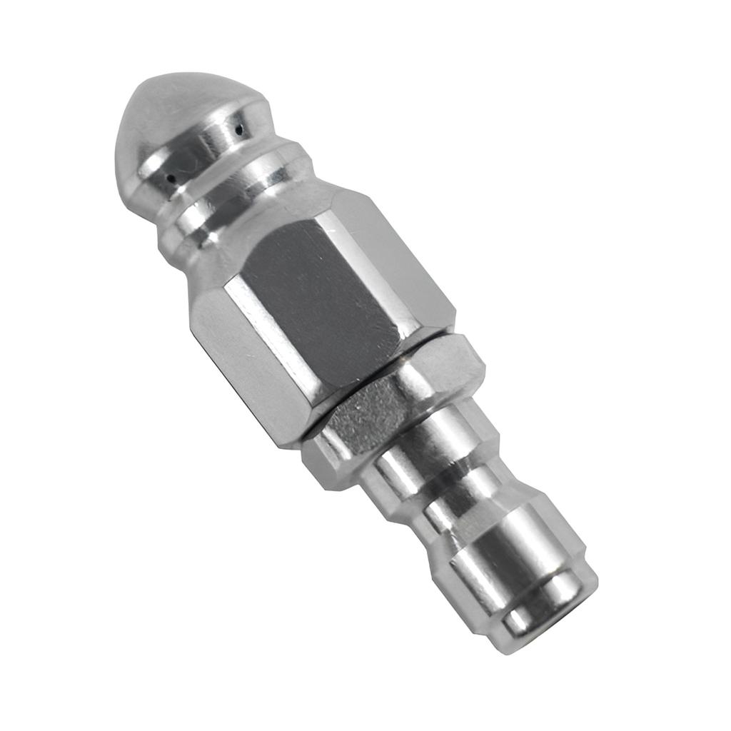 Stainless Steel High Pressure Nozzle 1/4inch Quickly connect 1 Front 6 Back Nozzle Professional Drain Cleaning Tool